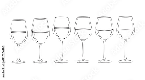 Vector art of rose wine glasses