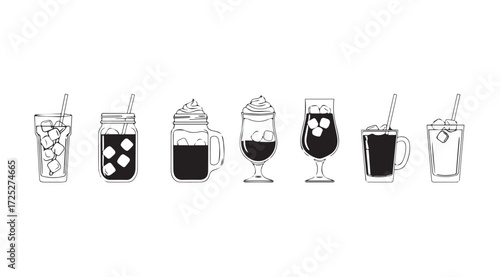 Vector art of iced coffee