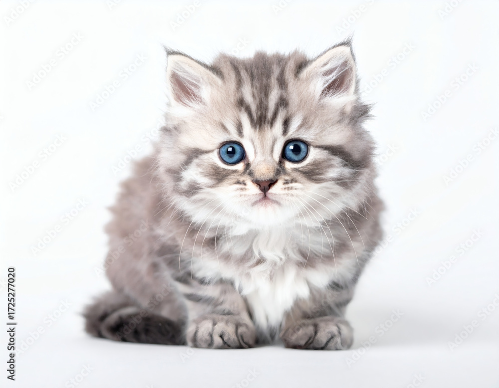 Obraz premium Soft portrait of fluffy pet cat, lifestyle and comfort inspiration.
