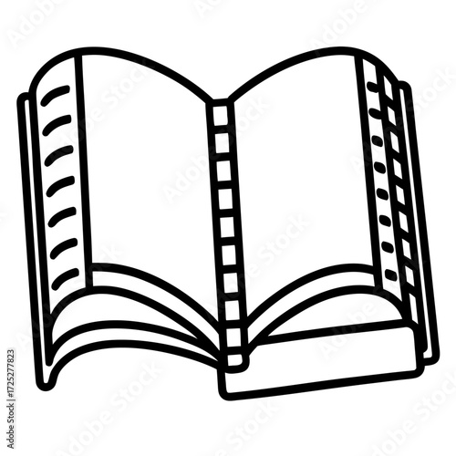 Open book illustration with blank pages perfect for educational projects and creative designs needs a simple and clean style