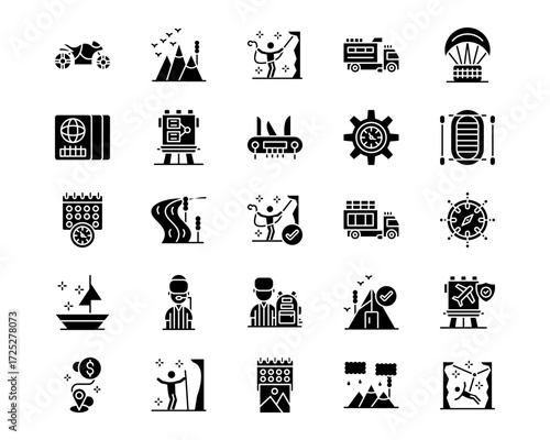Adventure Line Vector Icons