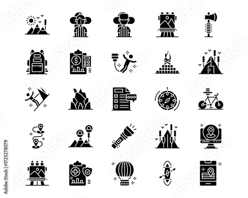 Adventure Line Vector Icons