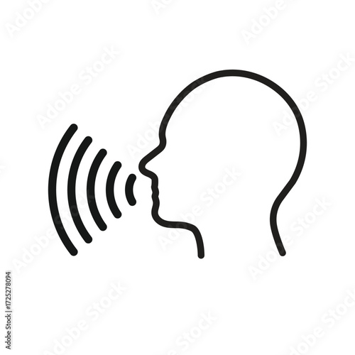 Icon head speaking speech therapist vector template