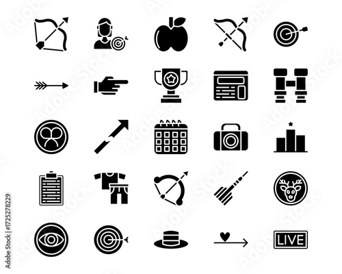 Archery Line Vector Icons