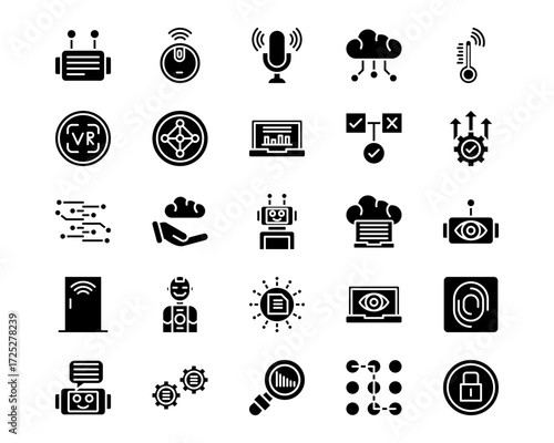 Artificial Intelligence Line Vector Icons
