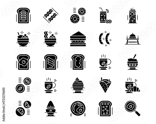 Brunch Line Vector Icons