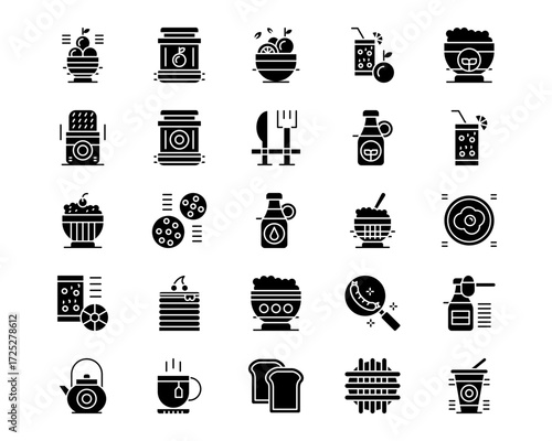 Brunch Line Vector Icons