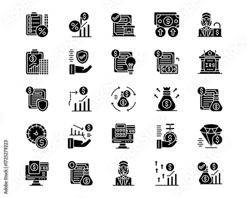 Credit And Loan Line Vector Icons