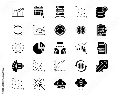 Data Science Line Vector Icons