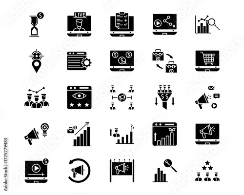 Digital Marketing Line Vector Icons