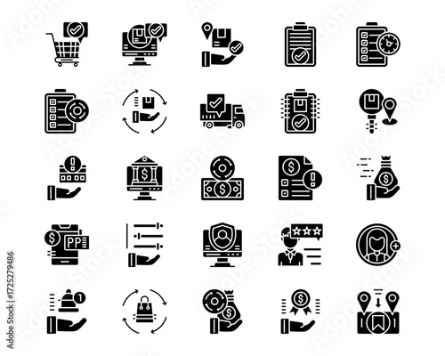 Digital Retail Line Vector Icons