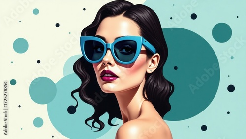 Mujer elegante con gafas de sol de gran tamaño en un retrato atrevido