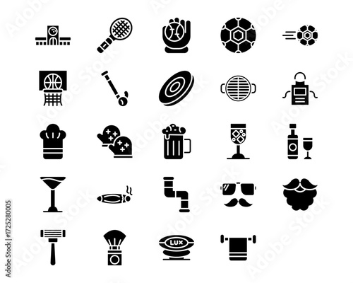Fathers Day Line Vector Icons