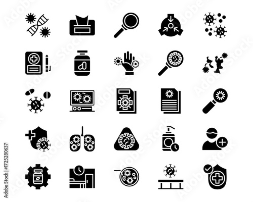 Infectious Diseases Line Vector Icons