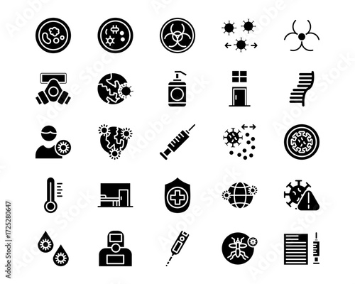 Infectious Diseases Line Vector Icons