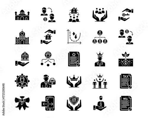 Inheritance Line Vector Icons
