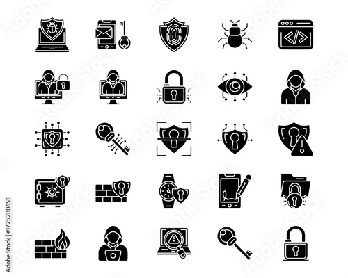 Information Security Line Vector Icons