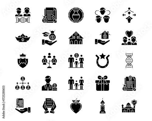 Inheritance Line Vector Icons