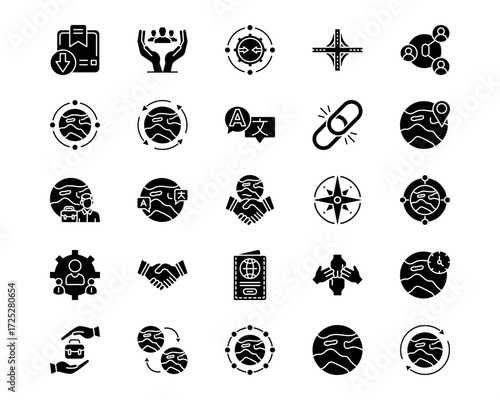 International Relations Line Vector Icons