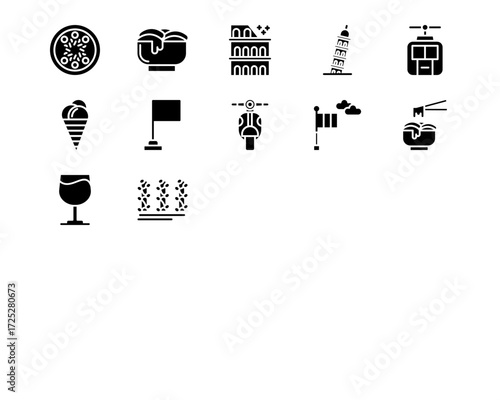 Italy Line Vector Icons