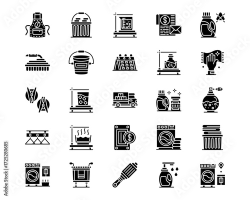 Laundry Line Vector Icons