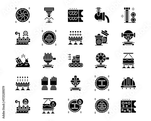 Mettalurgy Line Vector Icons