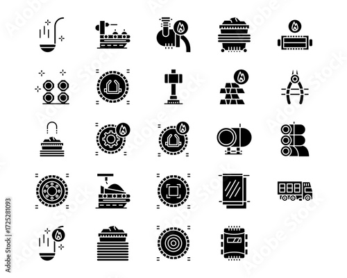 Mettalurgy Line Vector Icons