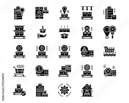 Order Fulfilment Line Vector Icons
