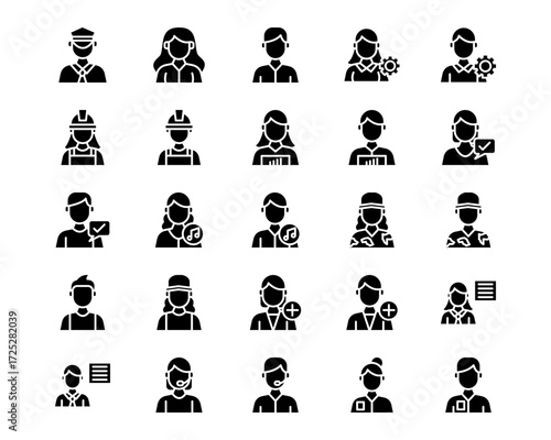 Professions Line Vector Icons