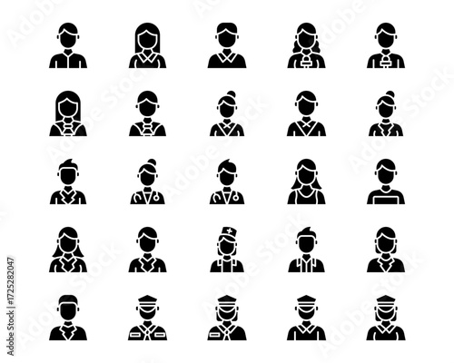 Professions Line Vector Icons
