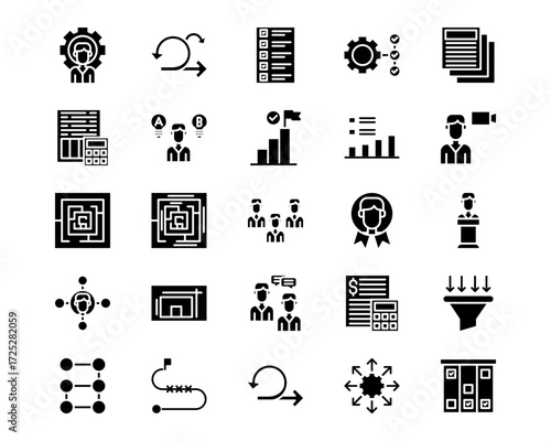 Project Management Line Vector Icons
