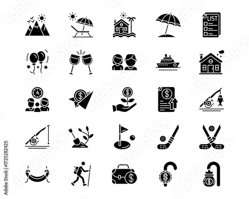 Retirement Line Vector Icons