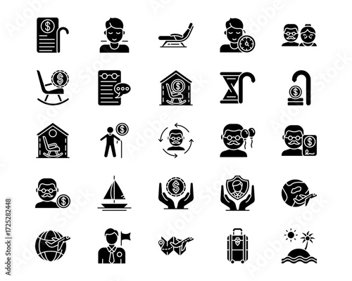 Retirement Line Vector Icons