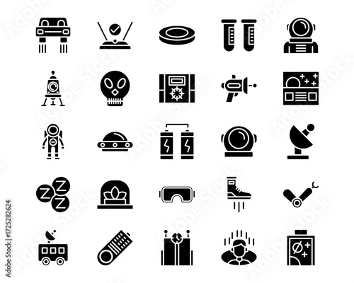 Science Fiction Line Vector Icons
