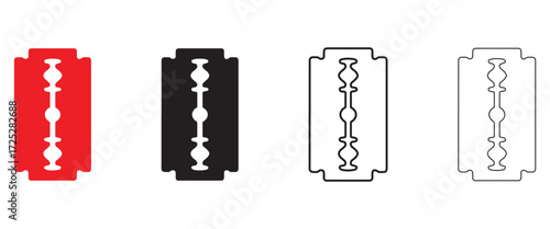 razor blade vector icon, blade vector, silhouette, line art illustration