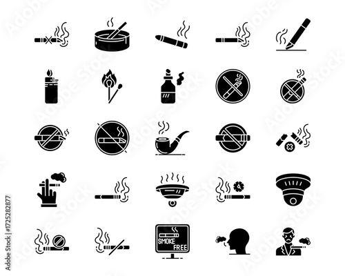 Smoking Line Vector Icons