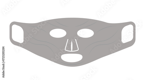 Gray Face Mask Illustration With Eye Holes And Subtle Pattern For Protection