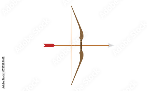 Elegant Bow And Arrow Illustration For Archery, Sport, Target Practice Stock Photo