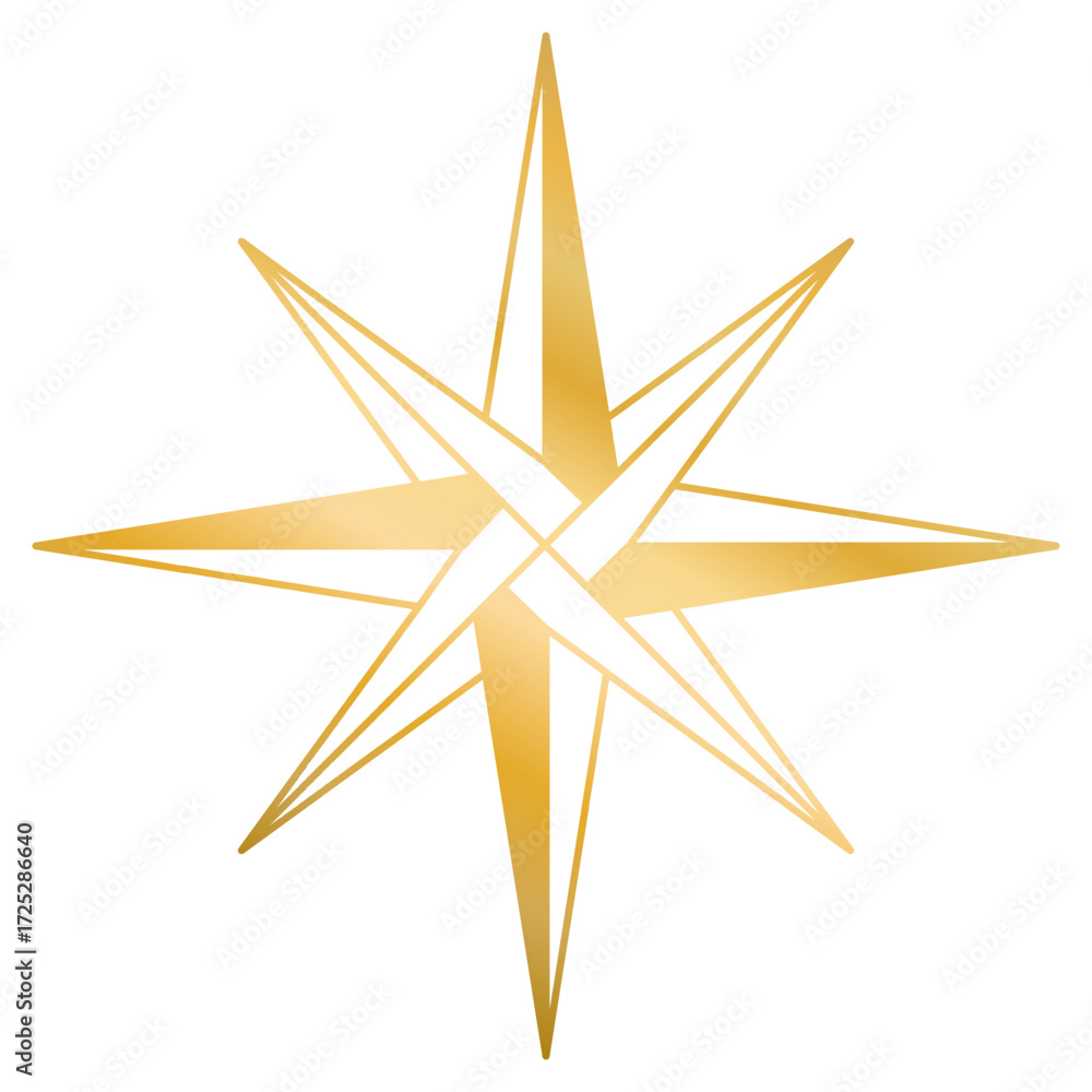 Obraz premium Eight-pointed star with central loop clip art