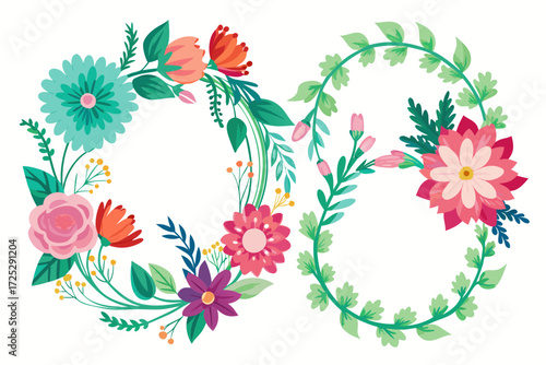 set of brushstroke flower 