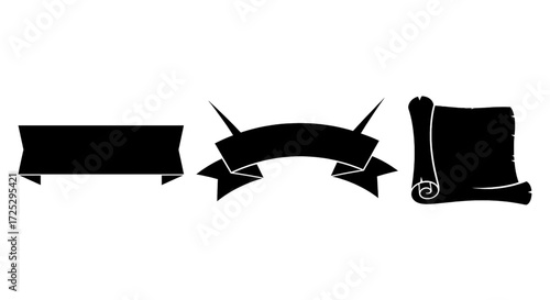 Elegant vintage scrolls and ribbon banners for classic design elements, perfect for creative projects