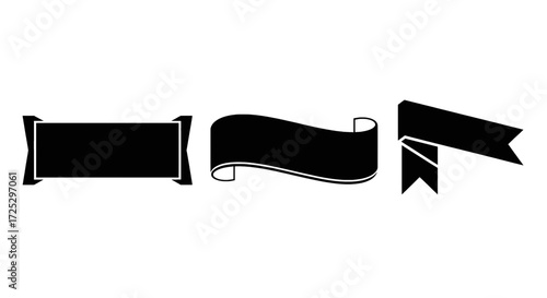 Elegant ribbon banner set for text overlay perfect for announcements and promotions vector