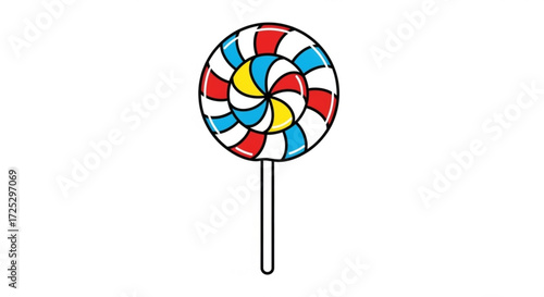 A colorful lollipop, a sweet treat that brings joy and nostalgia, perfect for adding a playful touch to any project