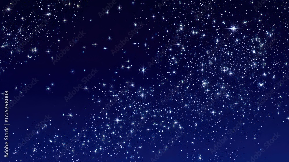 Fototapeta premium Dark Night Sky With Sparkling Stars