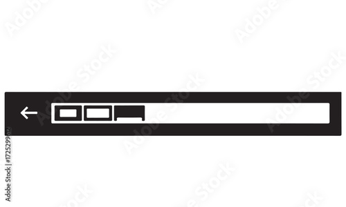 Minimalist Black and White User Interface Element with Navigation Arrow