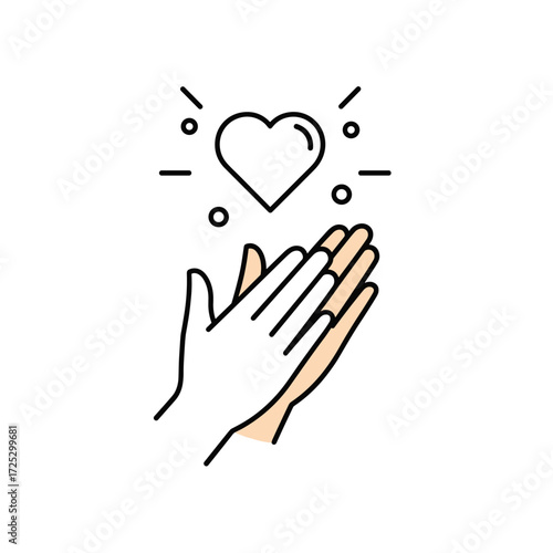 Appreciation and applause for a heart symbol.