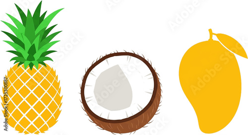 Tropical fruit medley featuring pineapple, coconut, and mango for vibrant summer smoothies