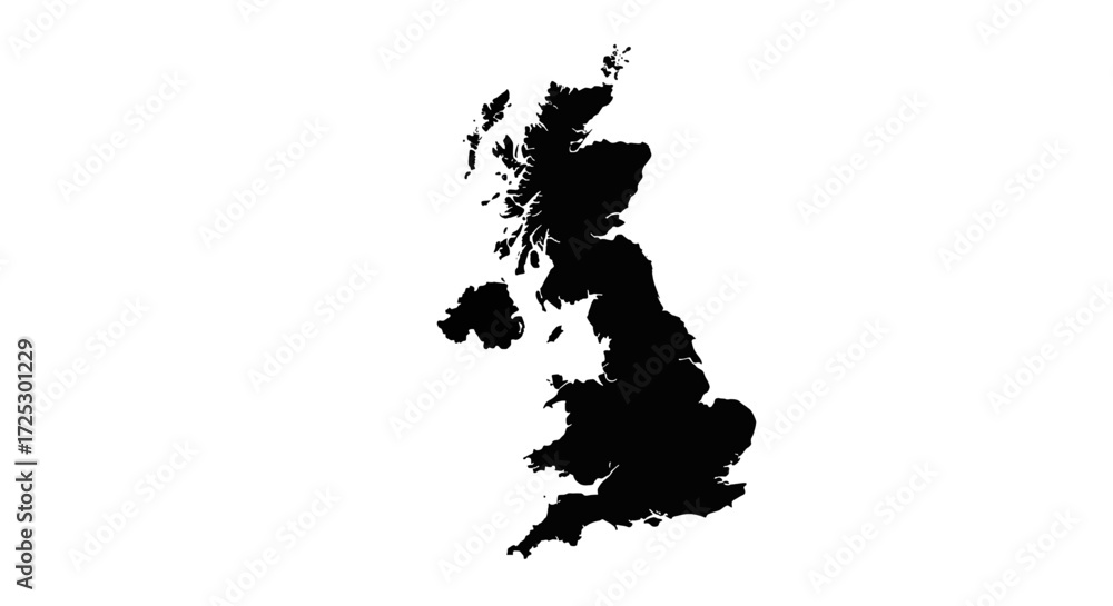 Naklejka premium Detailed map of the United Kingdom for travel guides, geography lessons, and historical presentations