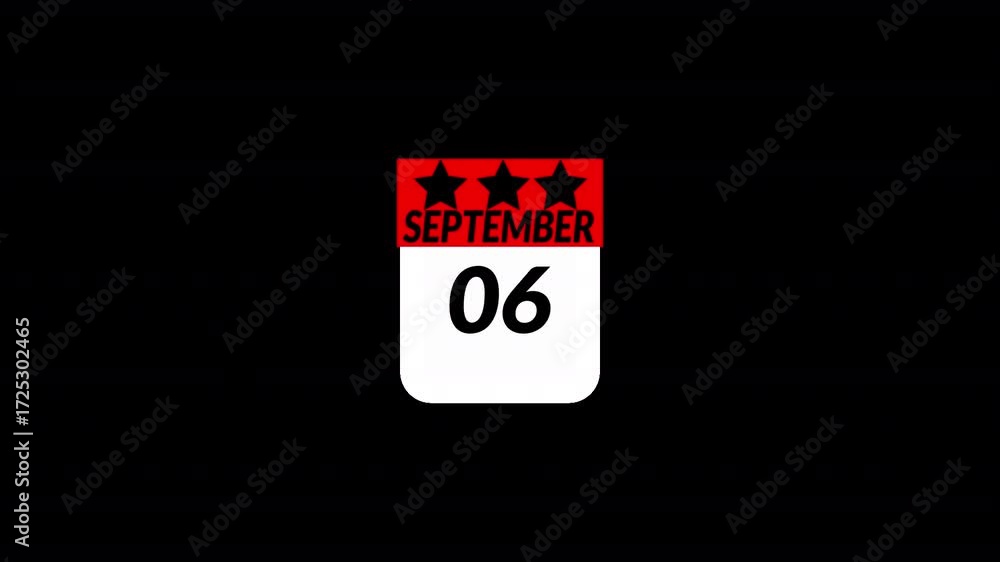 September month Calendar animation video of September month with transparent background, September month calendar animation video. transparent background Calendar animation of September month