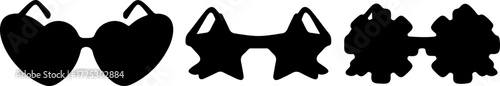 Cool shades collection with heart, star and flower shapes for summer fashion and sunny days